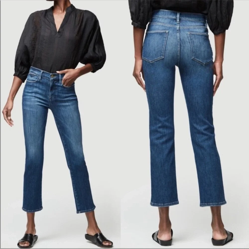 FRAME DENIM Le High Straight Jeans in Bestia Wash - Picture 1 of 11